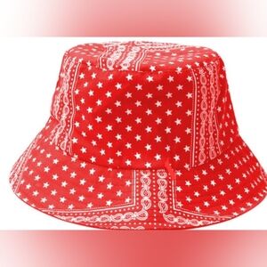 Red Paisley Bucket Hat